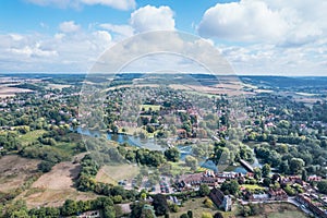 Amazing view of Goring and Streatley, village town near Reading, England