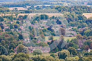 Amazing view of Goring and Streatley, village town near Reading, England