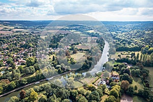 Amazing view of Goring and Streatley, village town near Reading, England