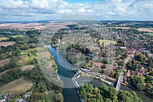 Amazing view of Goring and Streatley, village town near Reading, England