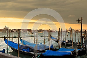 Amazing view of Grand Canal at sunset with San Giorgio Maggiore