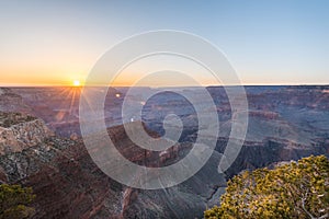 Amazing view of Grand Canyon sunset Arizona United States