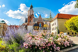 Amazing view of historic royal Wawel Castle and Cathedral in Cracow, Poland. Artistic picture. Beauty world.