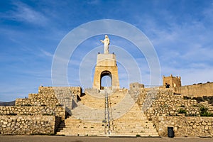 Amazing view of historical building, Muslim Almeria, cerro San Cristobal, set for famous movies like James Bond, Conan the