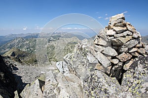 Amazing view from Kamenitsa peak in Pirin Mountain