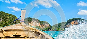 Amazing view of Koh Hong island from traditional thai longtale b