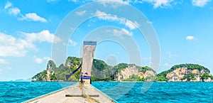 Amazing view of Koh Hong island from traditional thai longtale b