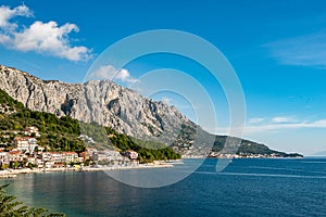 Amazing view at Makarska rivera beaches with apartments in. Podgora-Caklje area