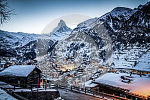 amazing view of Matterhorn peak from Zermatt