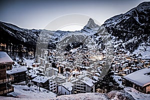 amazing view of Matterhorn peak from Zermatt