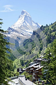 The Matterhorn summit in Zermatt, Switzerland photo