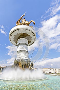 Amazing view of Monument of Alexander the Great, Skopje, Macedonia