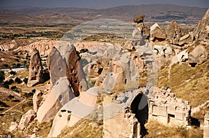 Amazing view of one scenic village in Cappadocia