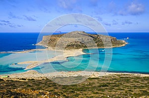 Amazing view over Balos Lagoon and Gramvousa island on Crete