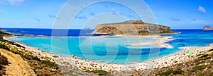 Amazing view over Balos Lagoon and Gramvousa island on Crete photo