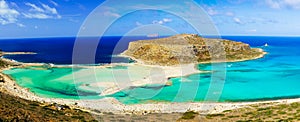 Amazing view over Balos Lagoon and Gramvousa island on Crete photo