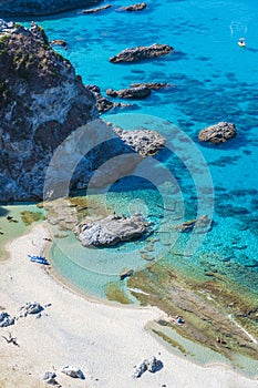 Amazing view of Praia di Fuoco and Spiaggia di Ficara from Capo Vaticano - paradise beach and coast scenery - travel destination