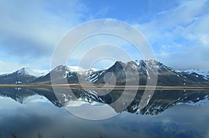 Amazing View of Reflecting Rhyolite Mountains in Iceland