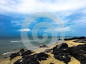 Amazing view sea shore at songkhla beach Thailand