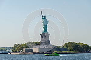 Amazing view of Statue of Liberty in New York NY USA