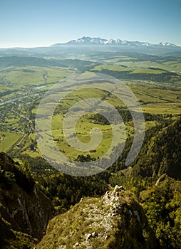 Amazing view on Tatra mountains from Pieniny