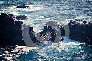 Amazing View to the Cliffs and Pacific Ocean Waves near Vina del Mar, Chile