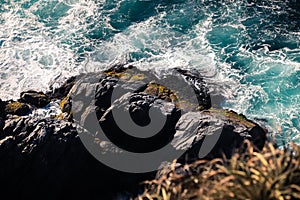 Amazing View to the Cliffs and Pacific Ocean Waves near Vina del Mar, Chile