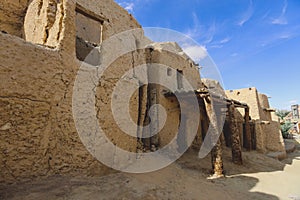 Amazing View to the Sandstone Walls and Ancient Fortress of an Old Shali Mountain village in Siwa Oasis