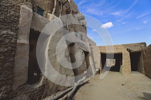 Amazing View to the Sandstone Walls and Ancient Fortress of an Old Shali Mountain village in Siwa Oasis