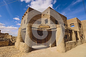 Amazing View to the Sandstone Walls and Ancient Fortress of an Old Shali Mountain village in Siwa Oasis