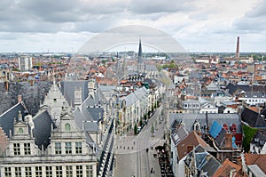 Amazing view from the tower of Belfort in Ghent, Belgium