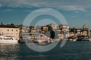 Amazing view of Trogir old town in a sunny day. Travel destination in Croatia