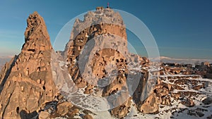 Amazing view of Turkish fortress Uchisar