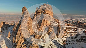 Amazing view of Turkish fortress Uchisar