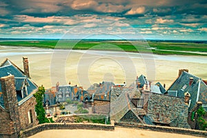 Amazing view from the village of Mont Saint Michel, France