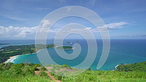 Amazing viewpoint scenery landscape view Phahindum view point and shadow clouds over mountains Popular landmark in Phuket Thailand