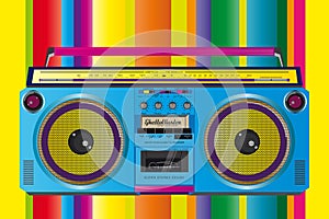 Amazing Vintage ghettoblaster cassette tape color