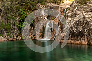 Amazing waterfall in the Peneda GÃªres National Park , Terras de Bouro