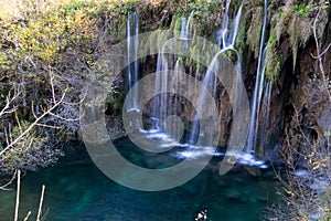 Amazing Waterfalls in Croatian Plitvice Lakes National Park