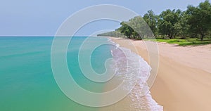 Amazing waves crashing on sandy shore at Phuket Beach in Thailand,Beautiful beach