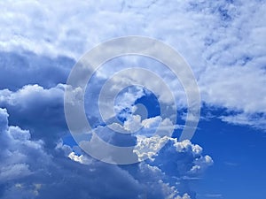 Amazing white clouds with blue sky background