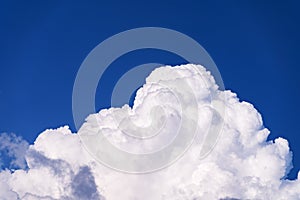 Amazing white clouds in blue sky background Good weather day landscape background