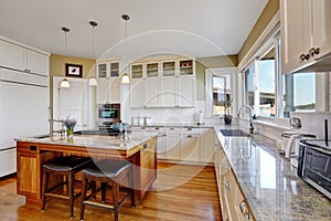 Amazing white kitchen with pure white kitchen cabinets