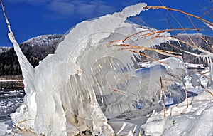Amazing winter landscape, background ice form