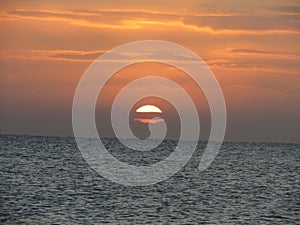 Amazing winter sunset on eastbourne beach