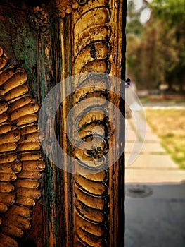 Amazing wooden scupltured Ancient door