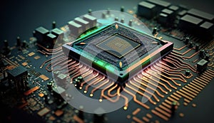 The amazing world of microchips and computers, macro shooting cyber technology