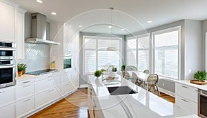 Amazingly bright kitchen in a contemporary house with a window.