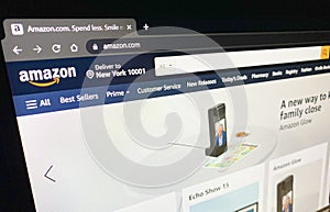 Amazon.com web page in web browser