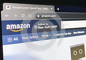 Amazon.com web page in web browser